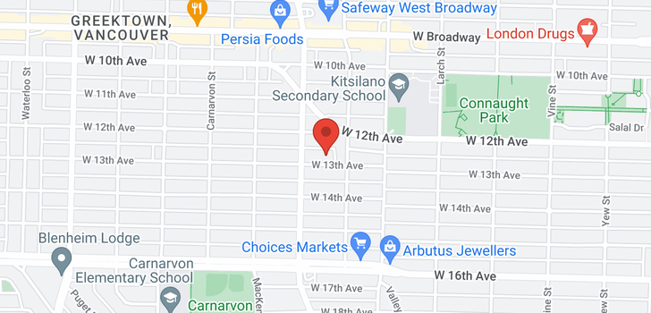 map of 2737 W 13TH AVENUE